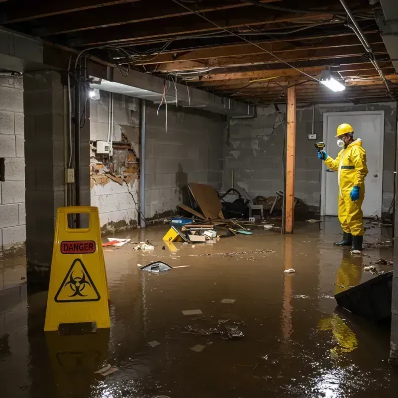 Flooded Basement Electrical Hazard in West Pensacola, FL Property